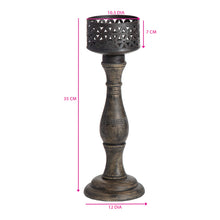 Load image into Gallery viewer, Handcrafted Ornate Baroque Pillar Candleholder 12x35cm
