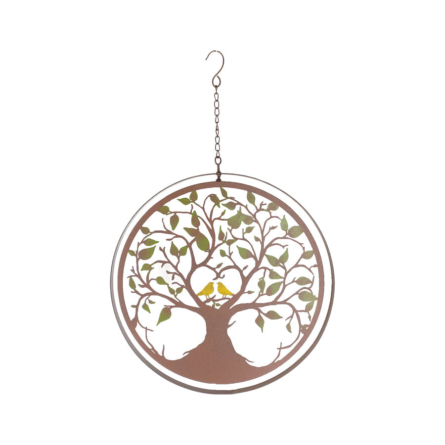 Double-Framed Pivoted Hanging Tree-of-Life w/Birds 43x2.5x43-64cm