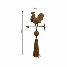Load image into Gallery viewer, Rust Rooster Weather Vane 46x15x97cm
