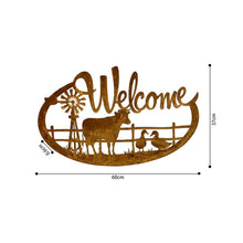 Load image into Gallery viewer, Laser-cut Welcome w/Cow &amp; Windmill Wall Art 60.5x0.6x37.5cm
