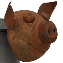 Load image into Gallery viewer, Rusty Pig Planter w/ Galv Pot 35x21x36cm
