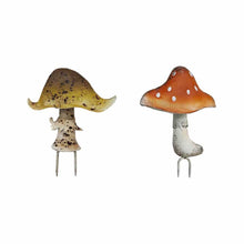 Load image into Gallery viewer, Set/2 Asst Mushroom Garden Stake 16x6x20cm
