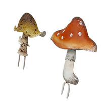 Load image into Gallery viewer, Set/2 Asst Mushroom Garden Stake 16x6x20cm
