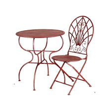 Load image into Gallery viewer, Outdoor/Balcony Round Table &amp; Chairs Set Antique Red
