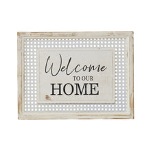 Load image into Gallery viewer, Hamptons Style &#39;Welcome to our Home&#39; Wall Art 40x2.5x30cm
